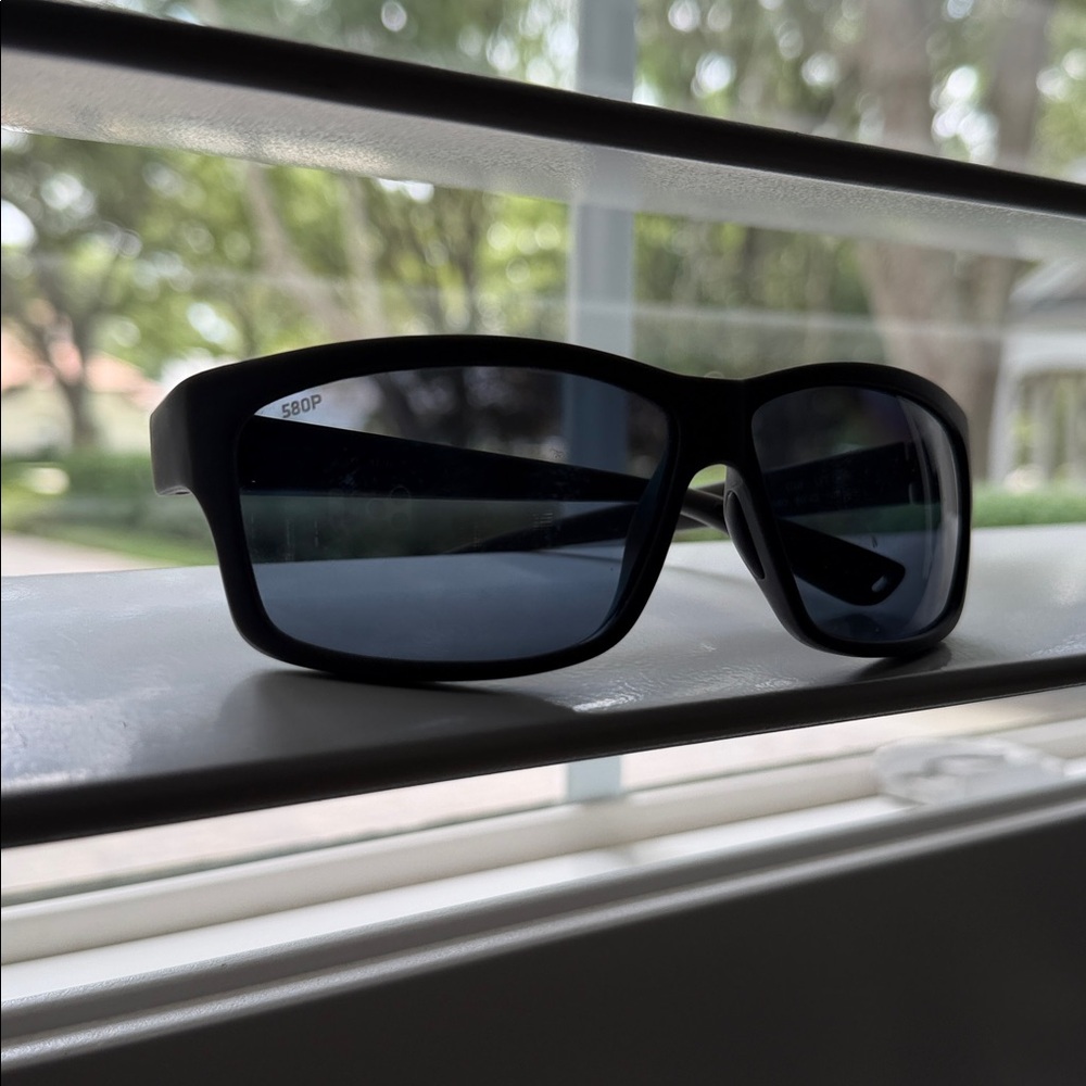 Costa Matte Black Sunglasses with Dark Blue Lenses